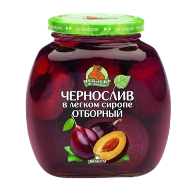 Чернослив Любимый медведь Отборный в сиропе 580мл - фото 37955
