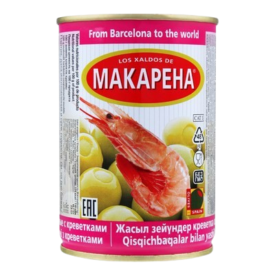 Оливки Makarena зеленые с креветкой 300мл - фото 38056
