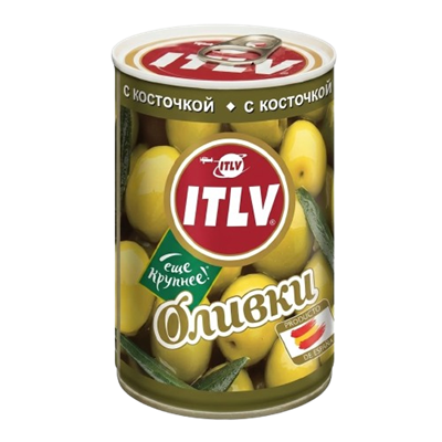Оливки ITLV зеленые с косточкой 300мл - фото 38059