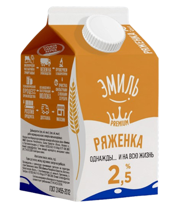Ряженка Эмиль 2,5% 450гр  - фото 38524