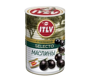 Маслины ITLV Selecto черные с косточкой 425мл - фото 38542