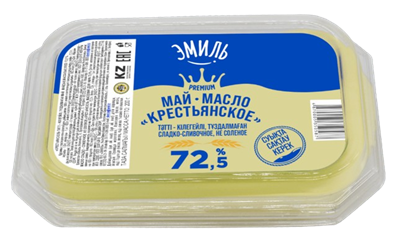 Масло сливочное Эмиль Крестьянское 200гр жир 72,5% - фото 38559