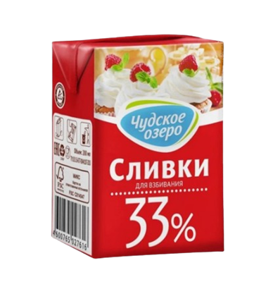 Сливки Чудское озеро 33% 0,2л  - фото 38608