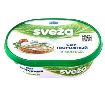 Сыр творожный Sveza с зеленью ванна 150гр - фото 38862