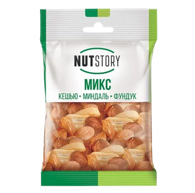 Ореховый микс Nut Story кешью, миндаль, фундук 34гр - фото 38866