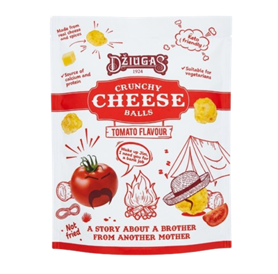 Сыр сухой Джюгас сырные шарики со вкусом томата 40гр - фото 38869