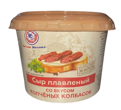 Сыр плавленный Восток Молоко со вкусом копченых колбасок 180гр - фото 39199
