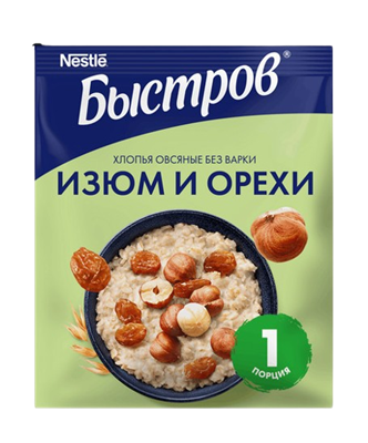 Каша Быстров 5 злаков с изюмом и орехом 40 г - фото 39316