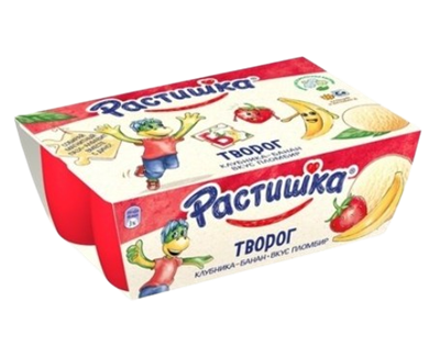 Творог Растишка Клубника-Банан-Пломбир 6*45гр - фото 39350