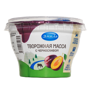 Творожная масса Эмиль с черносливом жир 4.5% 180гр. - фото 6999
