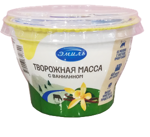 Творожная масса Эмиль с ванилином жир 4.5% 180гр. - фото 7002