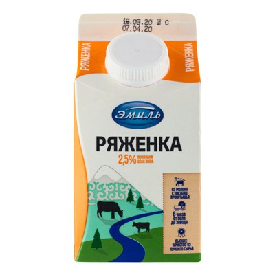 Ряженка Эмиль 450гр жир 2,5% - фото 7006