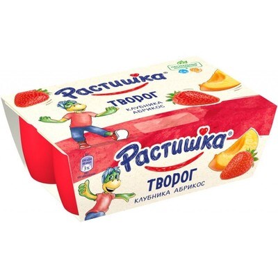 Творог Растишка Клубника-Абрикос 6*45гр. - фото 8456