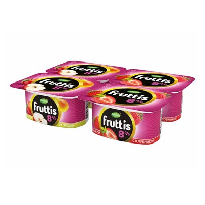 Fruttis жир 8% Клубника-Яблоко-Груша 115гр. - фото 8952