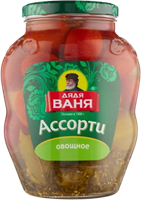 Ассорти Дядя Ваня Огурцы и томаты 1,8 л