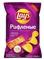 Чипсы Lay's рифленые лосось сливочн.соус 140 гр.