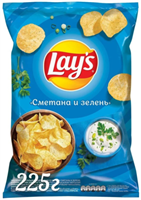 Чипсы Lay's Сметана Зелень 225 гр.