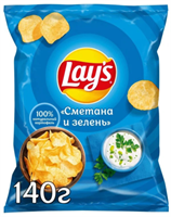 Чипсы Lay's Сметана Зелень 140 гр.