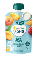 Пюре Фруто-Няня 90гр пауч яблоко и абрикос со сливками