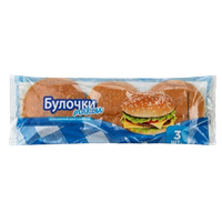 Булочка для гамбургеров из пшеничной муки макси с кунжутом 252 гр