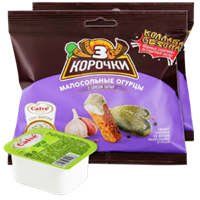 Сухарики 3 корочки Мал.огурцы+соус тартар 60г
