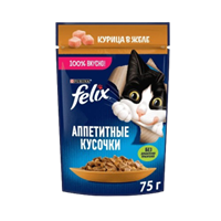 Феликс кусочки в желе курица 75гр
