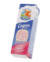 Сырок творожный с клубникой глазир.в белом шоколаде 23% 40гр