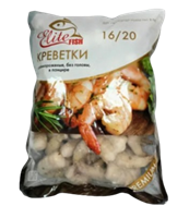 Креветки Elite Fish 16/20 сырая б/гол в панцире с/м ПРЕМИУМ Китай 1кг
