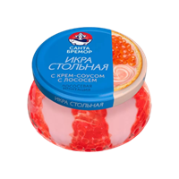 Икра Санта Бремор Лососевая "Стольная" имитация с крем-соусом с копченым лососем ст/банка 220 гр  