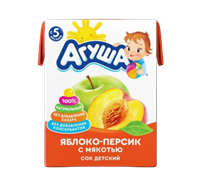 Сок Агуша Яблоко-Персик с мякотью 200мл