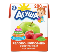 Сок Агуша Яблоко-Шиповник осветленный 200мл