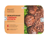 Котлета говяжья обж. с гречкой Sau Food SMART LUNCH, 300гр