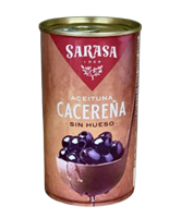 Оливки Sarasa Caserena черные без косточки ж/б 320 гр