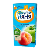 Сок ФрутоНяня Яблоко и персик 0,2л
