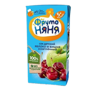 Сок ФрутоНяня Яблоко и вишня осветлённый 0,2л