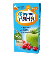 Сок ФрутоНяня Яблоко и шиповник осветлённый 0,2л