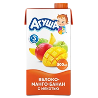 Сок Агуша с мякотью Яблоко Манго Банан 0,5л