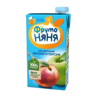 Сок ФрутоНяня Яблоко и персик 0,5л