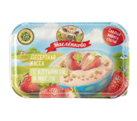 Десертная масса Масленково с клубникой и мюсли 350гр