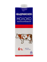 Молоко Шадринское жир.6% 950мл.