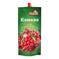 Клюква Буздякский протертая с сахаром дой-пак 280гр