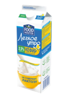 Кефир безлактозный FOOD MASTER Легкое утро 2,5% 1л