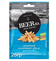 Рыбка "BEERka" ломтики филе минтая 25гр