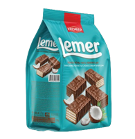 Вафли Lemer глазир. со вкусом кокоса 255гр