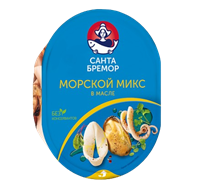 Коктель из морепродуктов Санта Бремор в масле 180гр