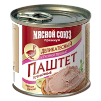 Паштет Мясной Союз Деликатесный из гусиной печени ключ 240гр