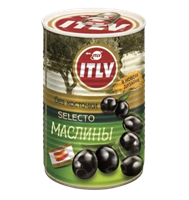 Маслины ITLV Selecto черные без косточек 425 мл