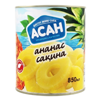 Ананасы Асан колечки 850мл