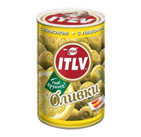 Оливки ITLV зеленые с лимоном 300мл