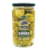 Оливки HiFood премиум с косточкой с пряными травами 350гр